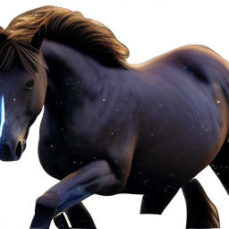 A realistic horse on ice with background removed, 8k.png