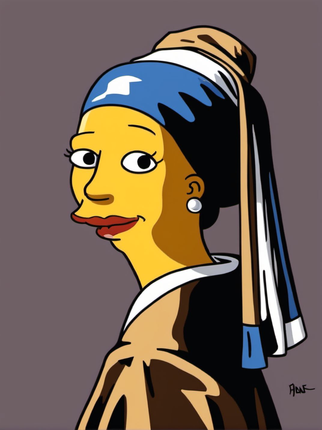 00039-20230820153605-780-The girl with a pearl earring by Johannes Vermeer, simpstyle _lora_SDXL-simpstyle-Lora_1_, Very detailed, clean, high quality, s.jpg