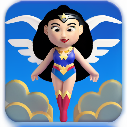 00400-2632814306-A cute Gal Gadot wonderwoman color flying in the sky, Very detailed, clean, high quality, sharp image, Mark Ryden.png