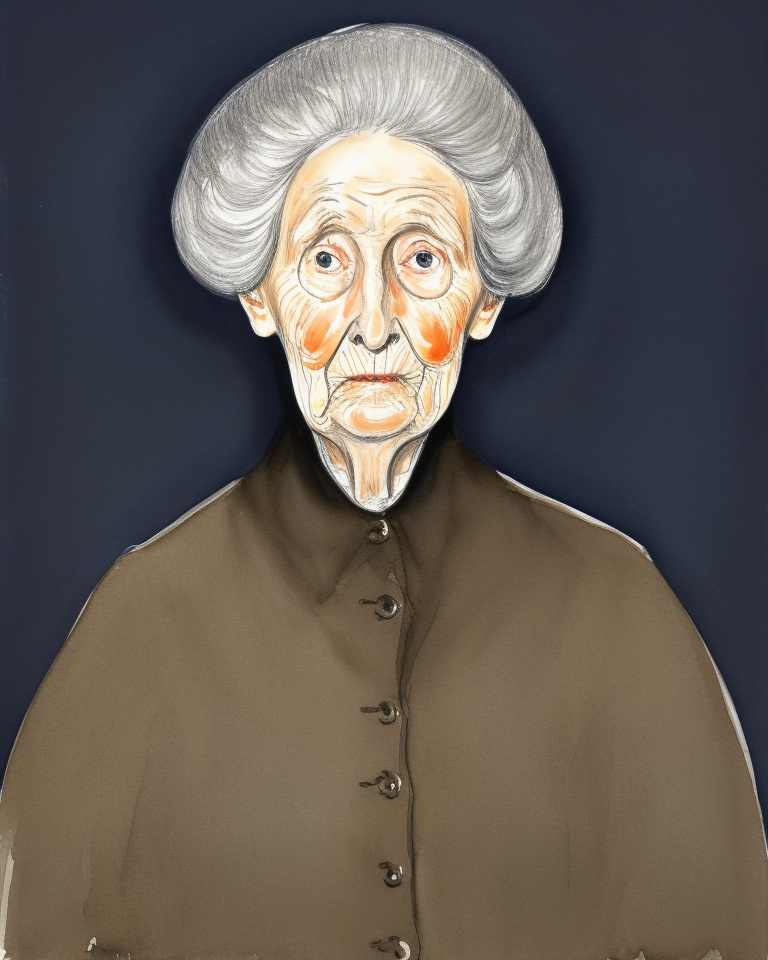 00156-1340819052-impressionism, watercolor painting, rough sketch, ink drawing, masterpiece portrait of gentle british old woman with dark backgr.png