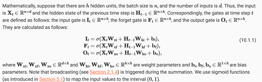 Dimension of LTSM