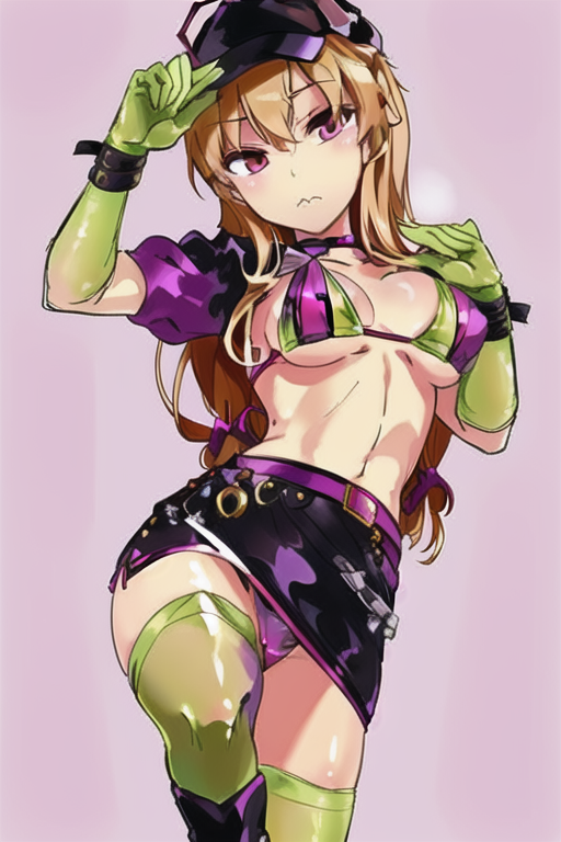 28904-690366107-1gir, yakumo yukari,  (trick or treatment,_0.6) , bikini,boot,gloves, layered bikini,purple bikini,pencil skirt, standing on one.png